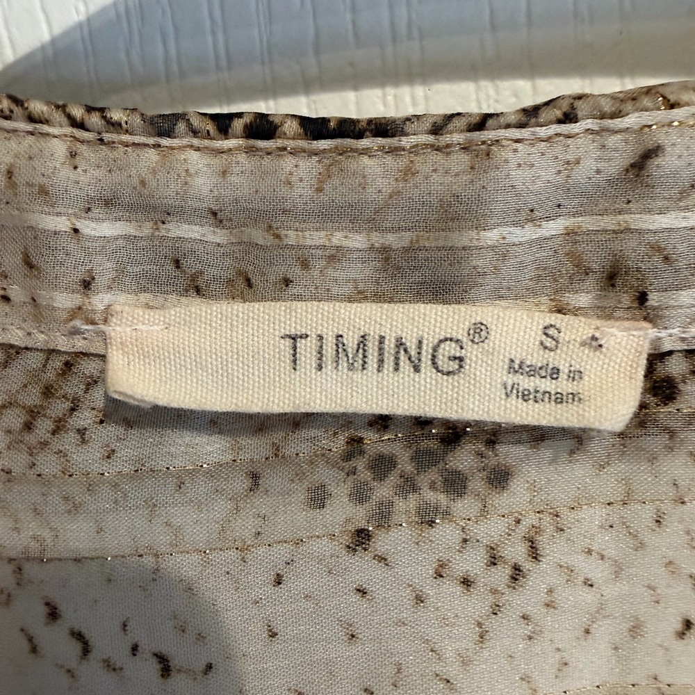 Timing Beige and Brown Patterned Blouse - Picture 5 of 5